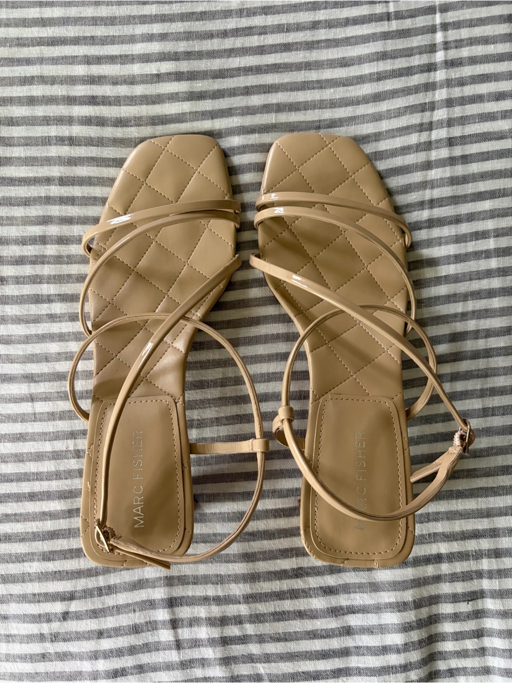 Marc Fisher Nude Strappy Heels